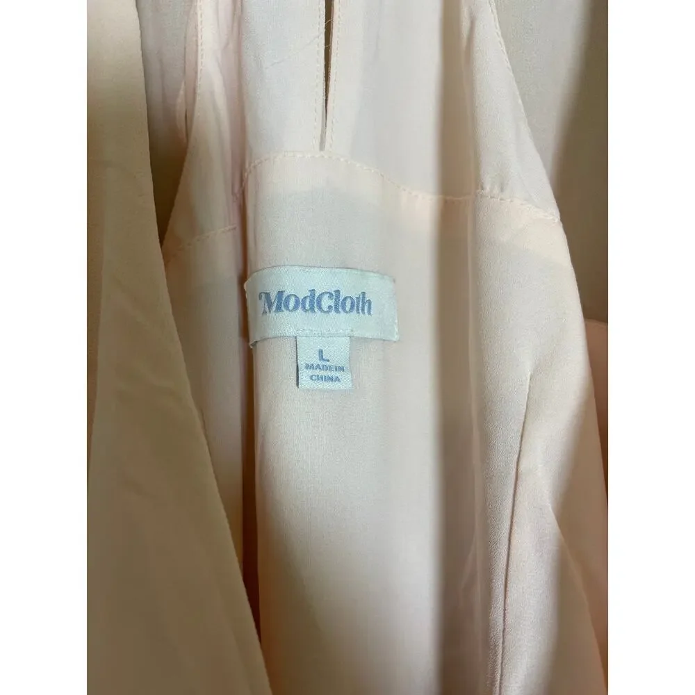 ModCloth Wrapped in Rapture Light Pink Chiffon Maxi Dress Size Large BNWT - Picture 2 of 7